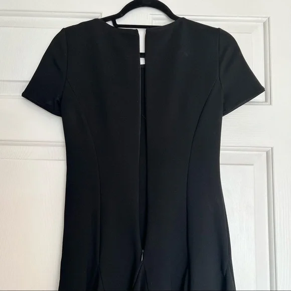 slim fit dress slacks Medina Ponte Flare Sleeve Mini _ 161464 _ Black Texture  AYANA